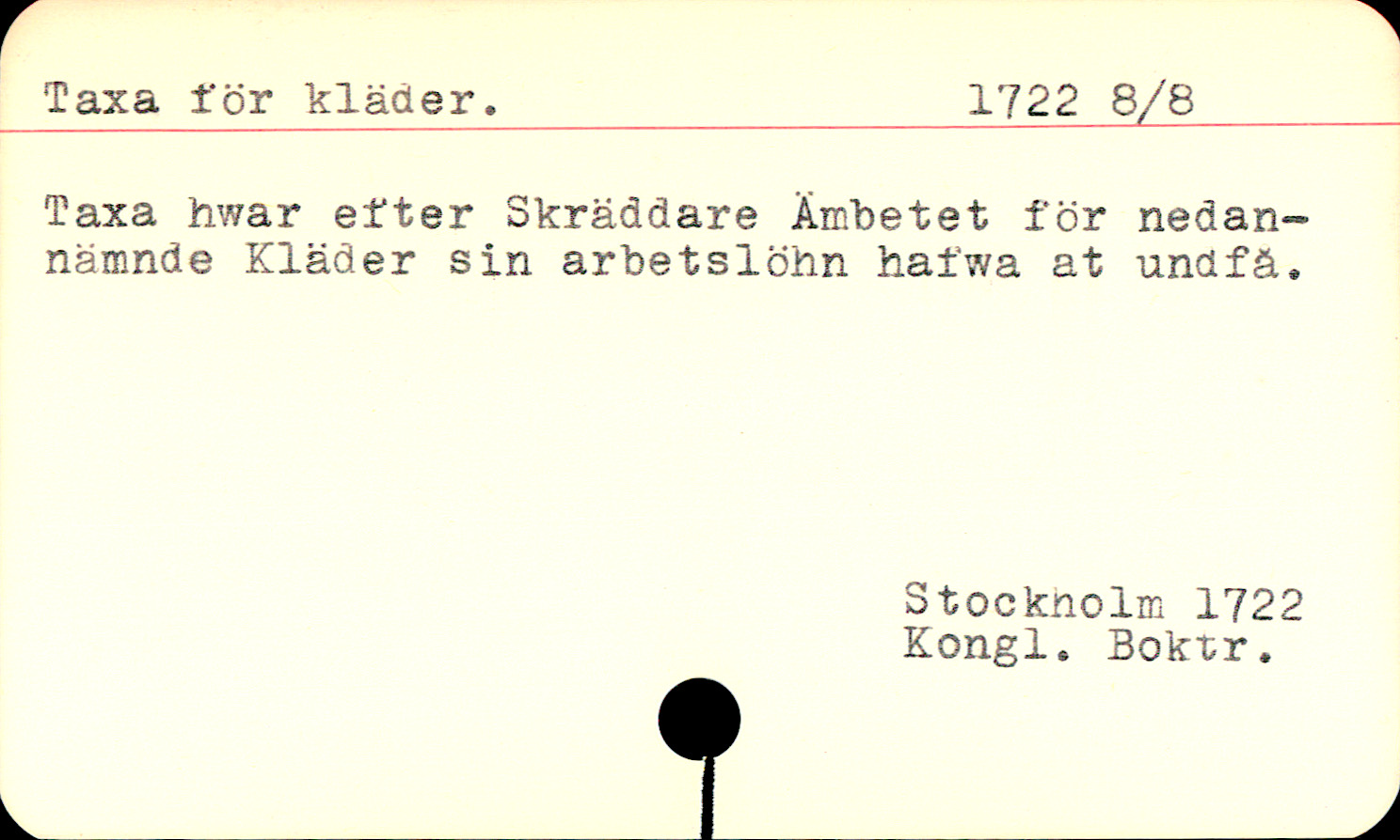 Catalogue Card