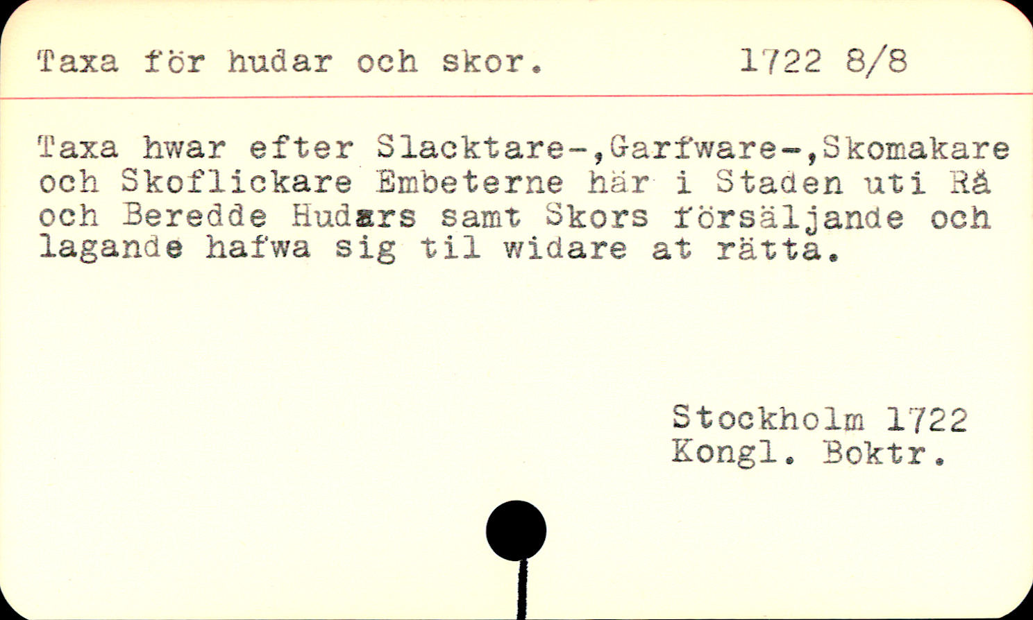 Catalogue Card