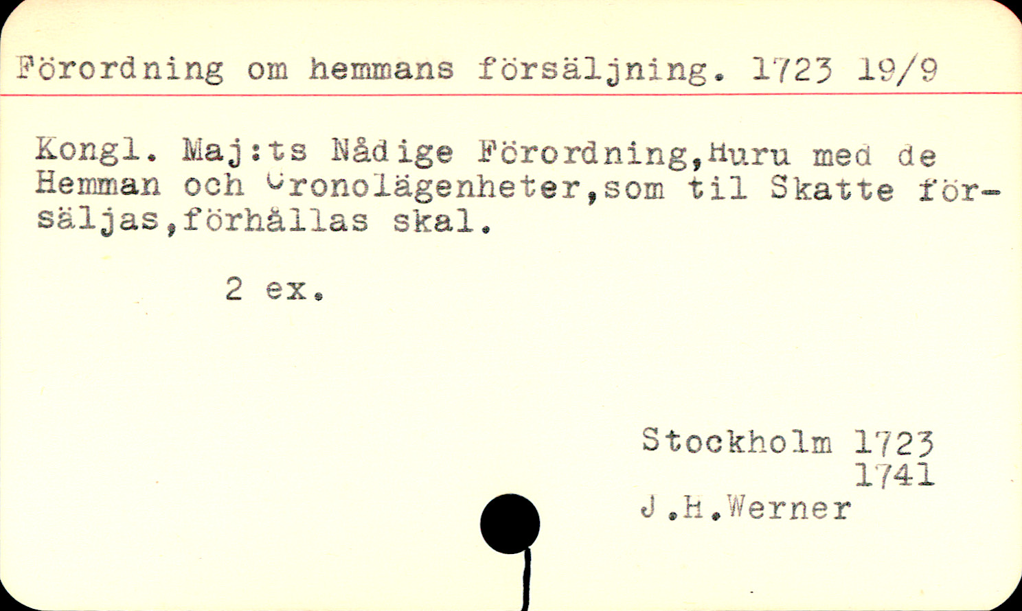 Catalogue Card