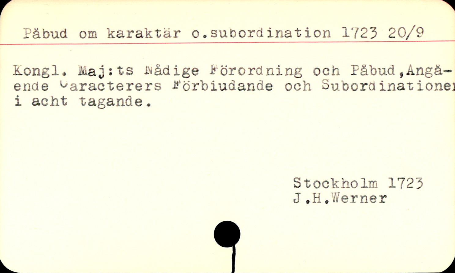 Catalogue Card