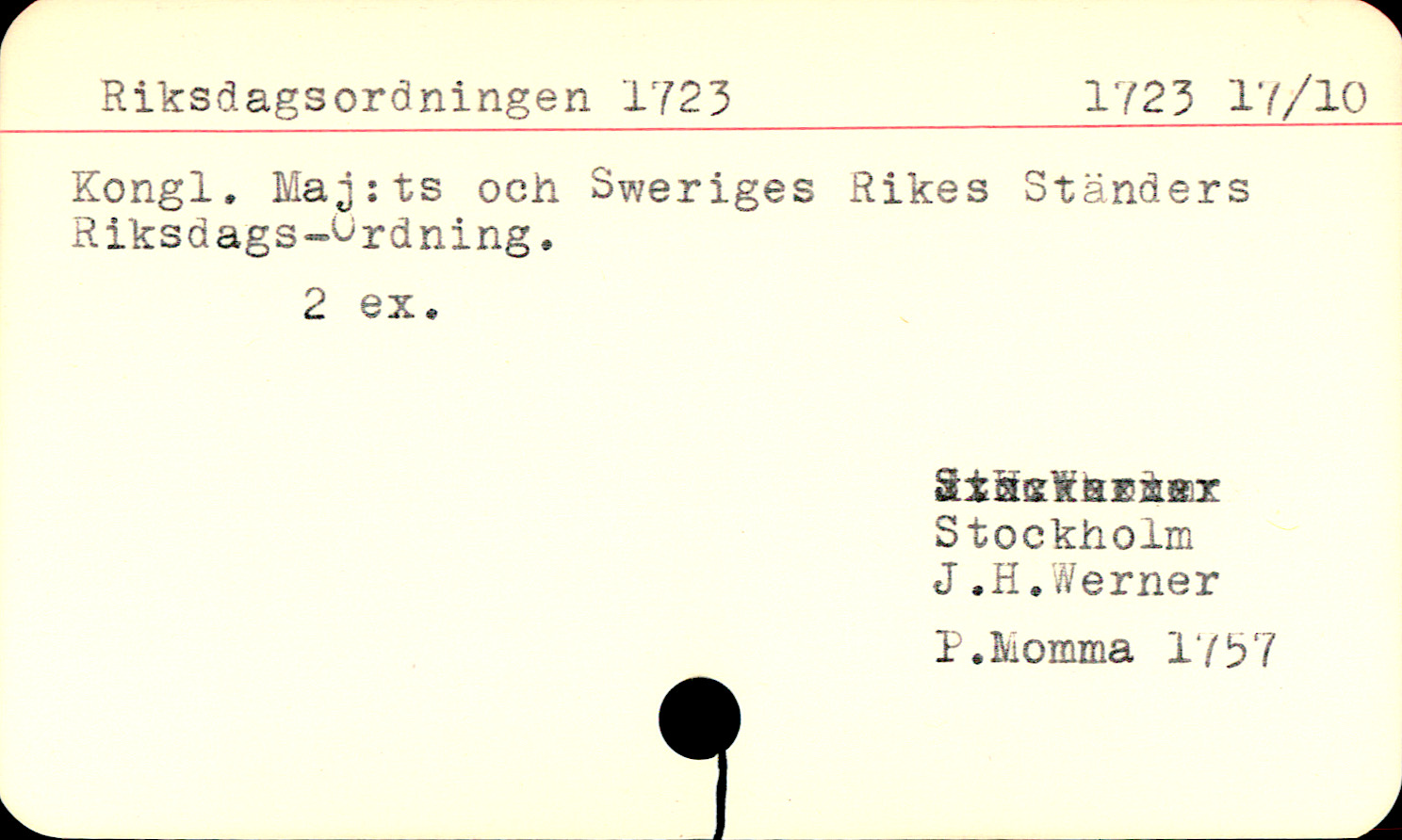 Catalogue Card