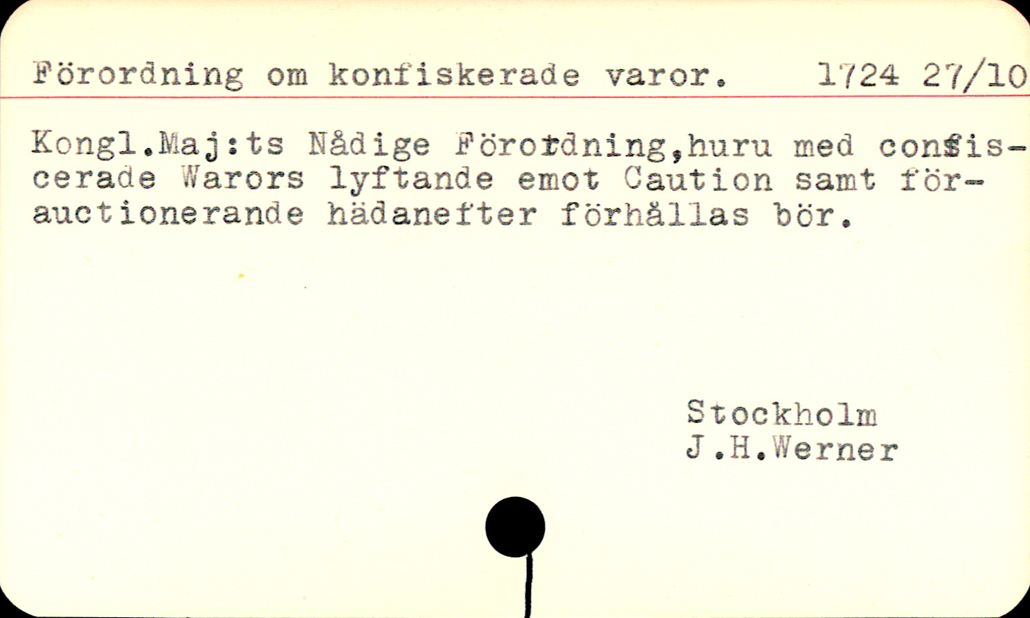 Catalogue Card