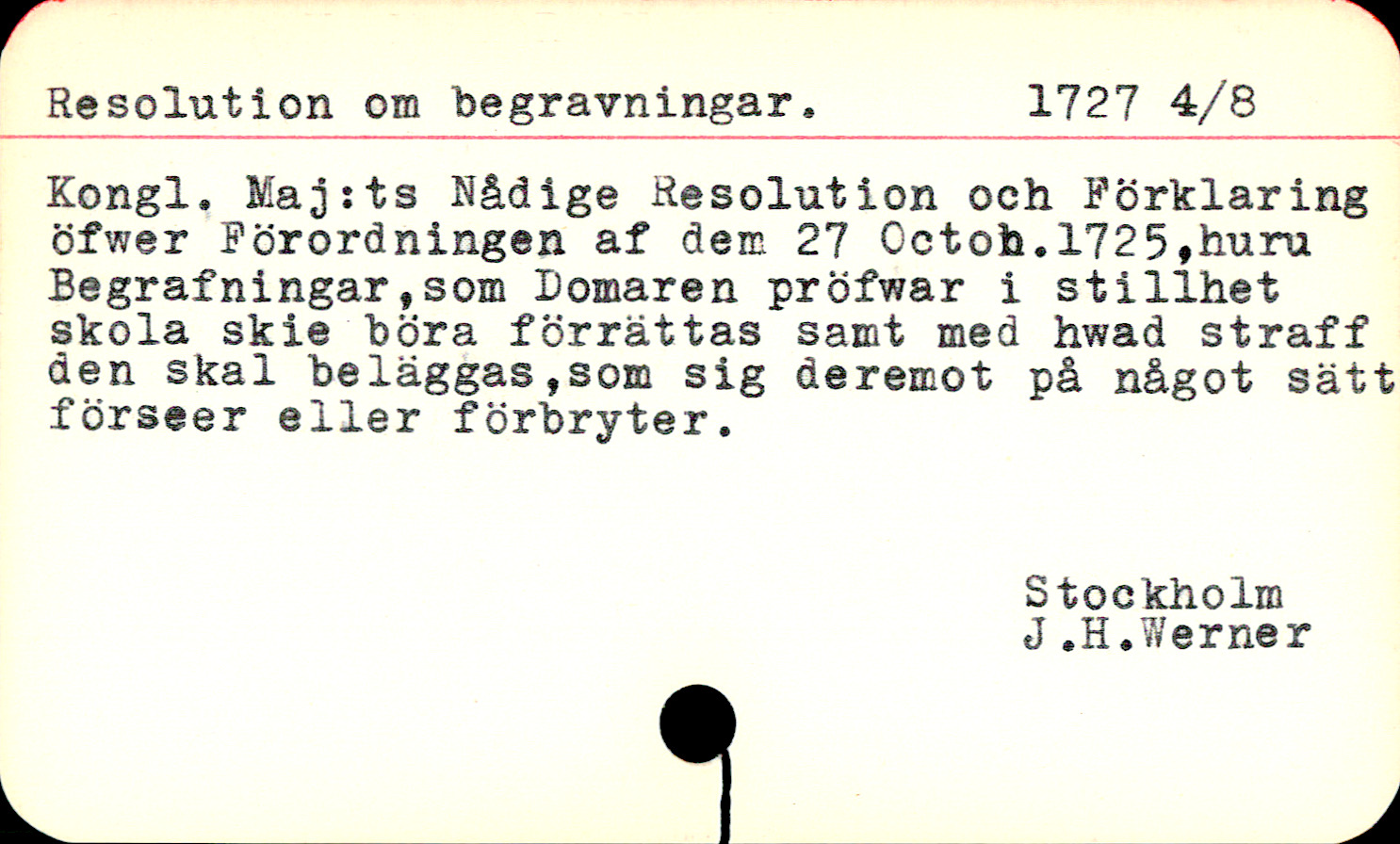 Catalogue Card