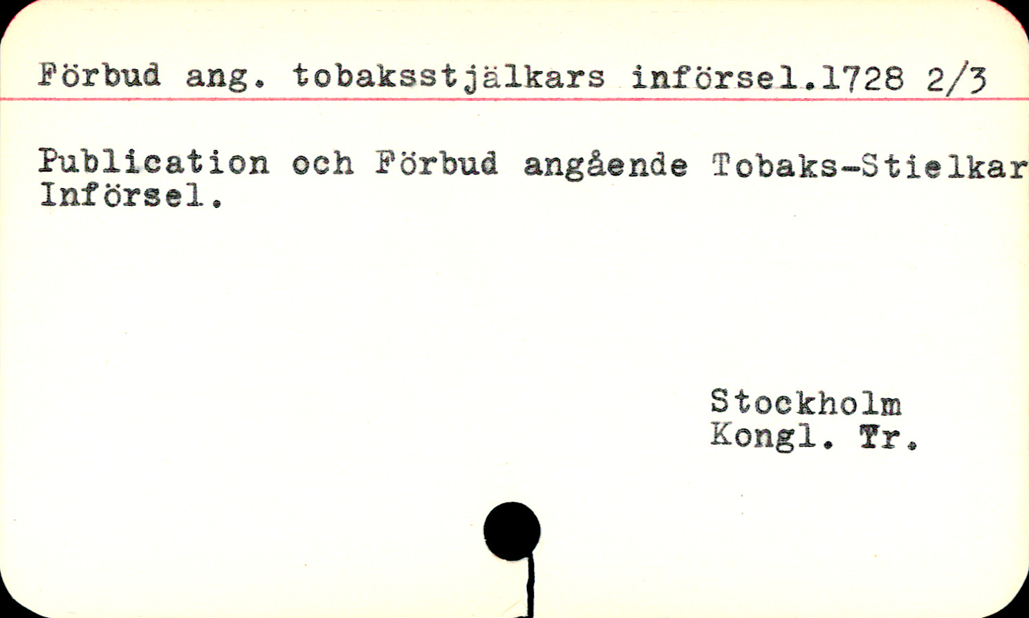 Catalogue Card