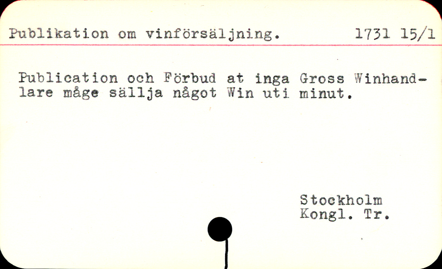 Catalogue Card