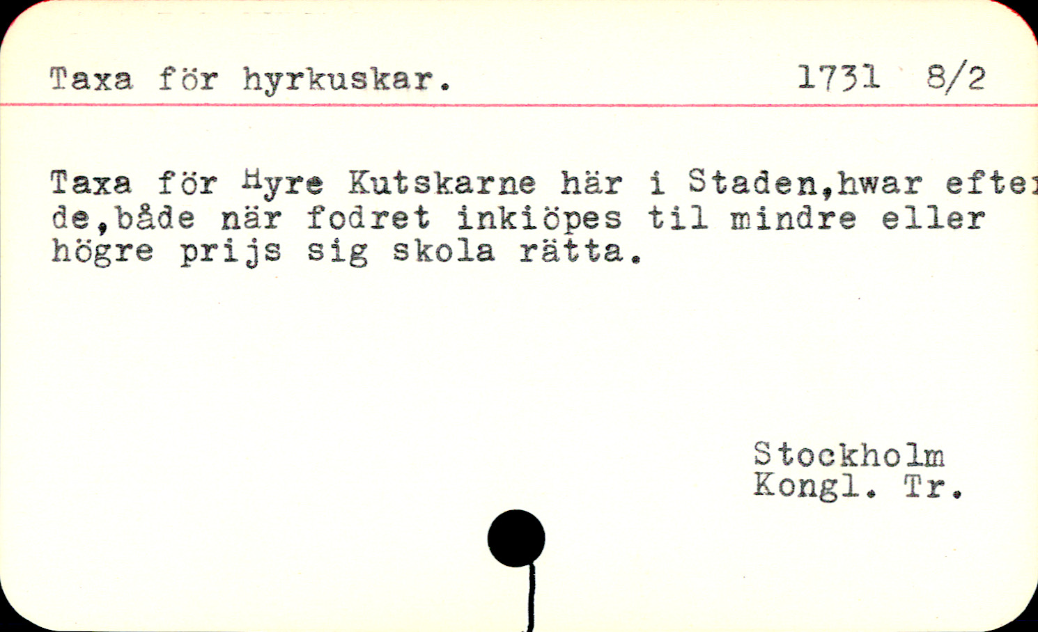 Catalogue Card