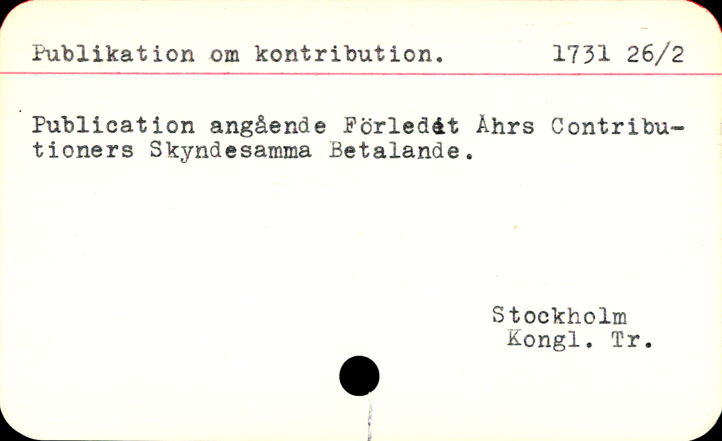 Catalogue Card