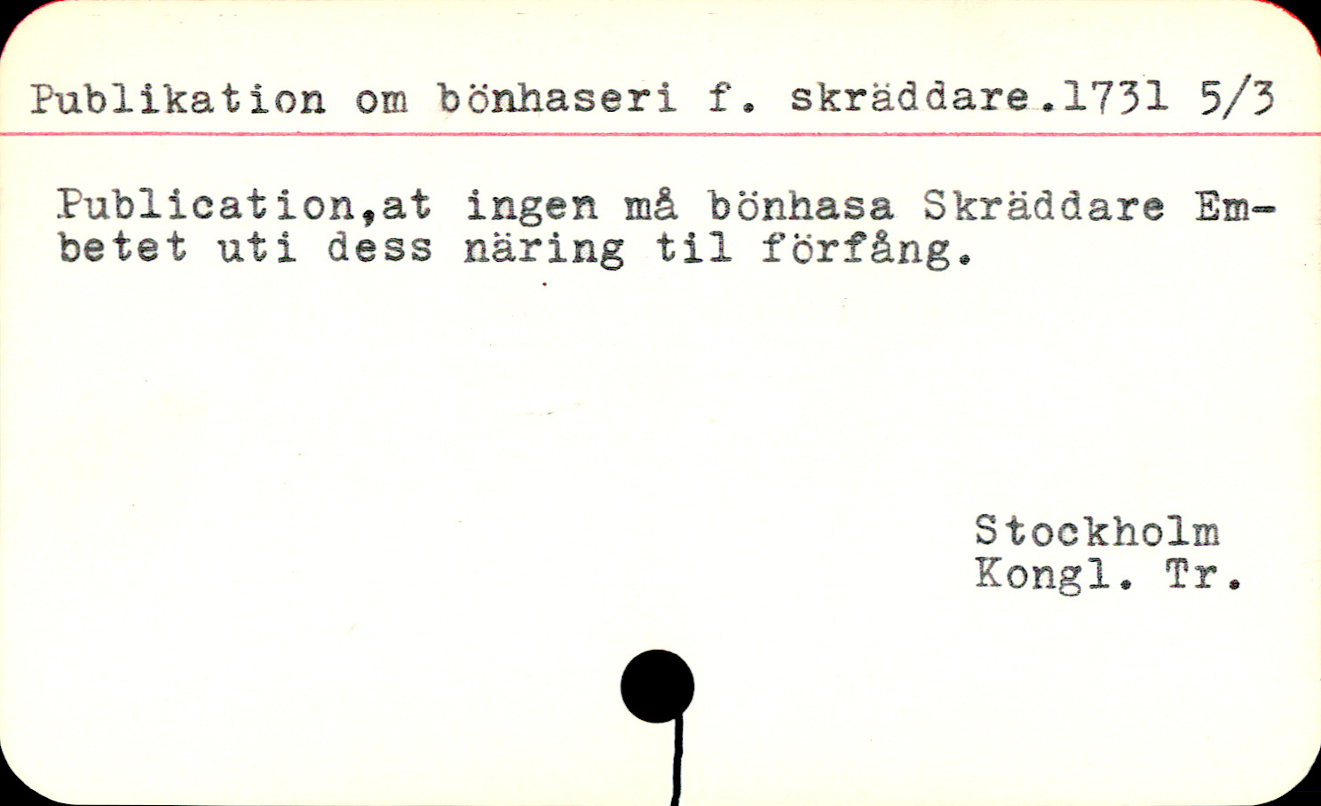 Catalogue Card