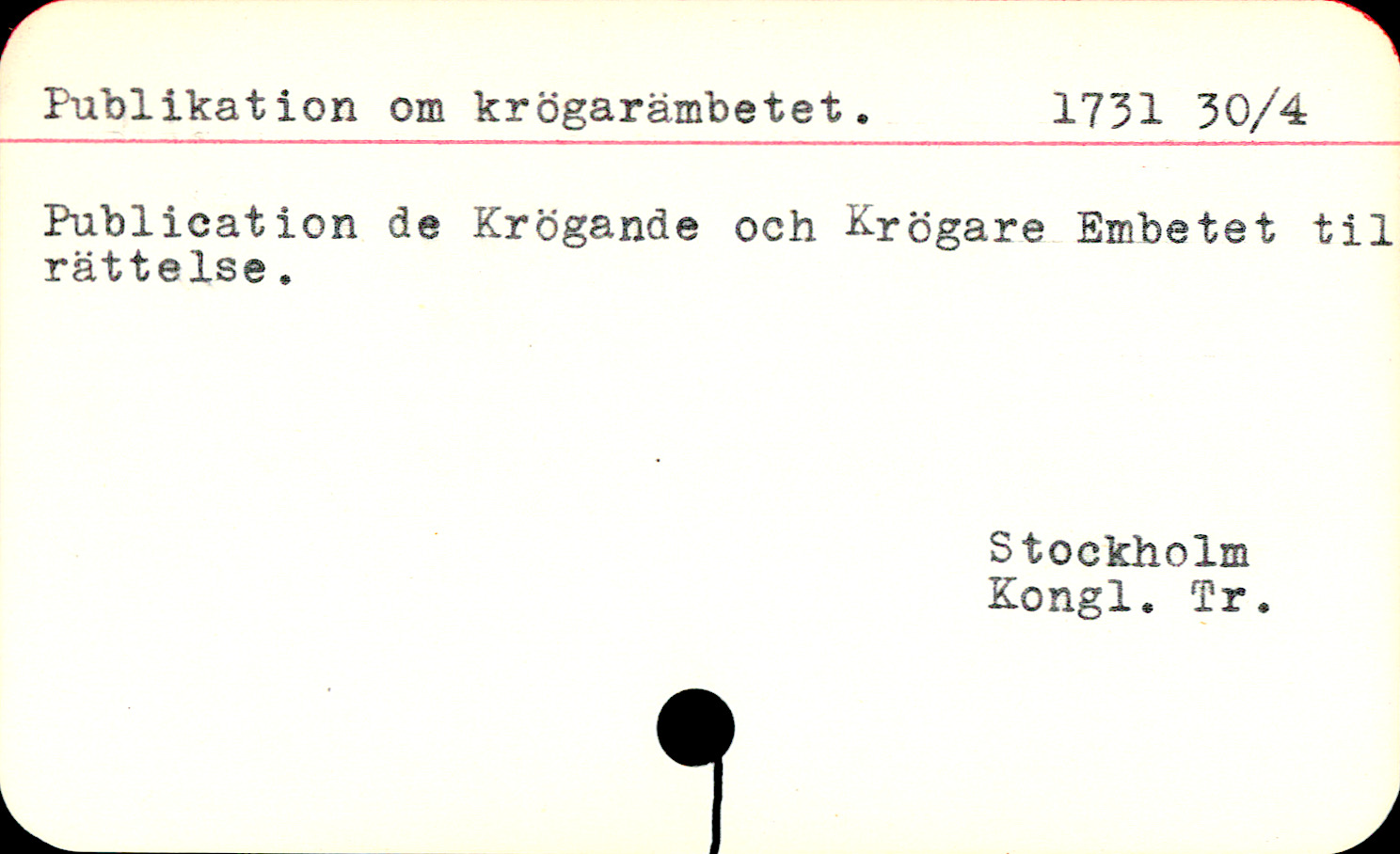 Catalogue Card