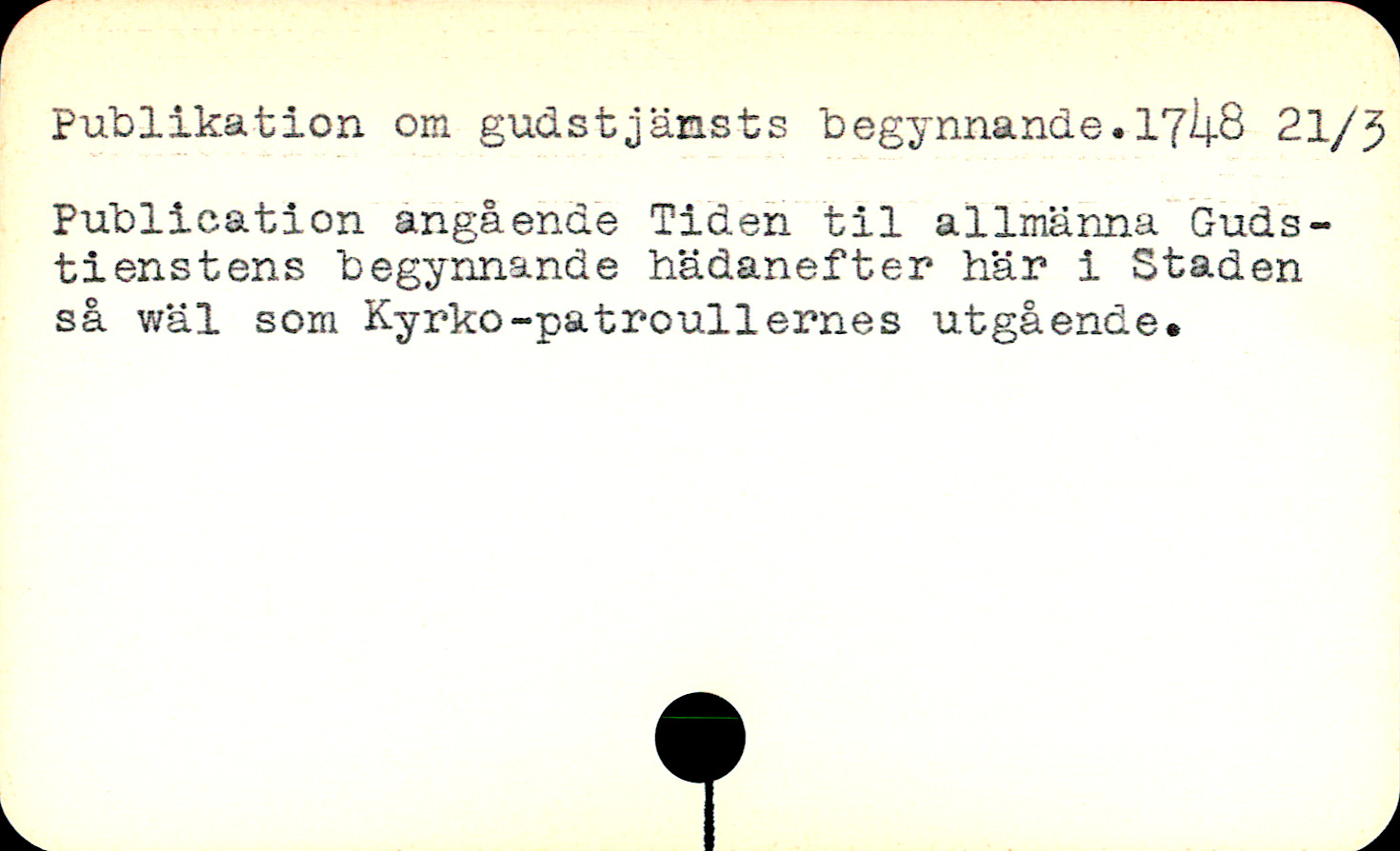 Catalogue Card