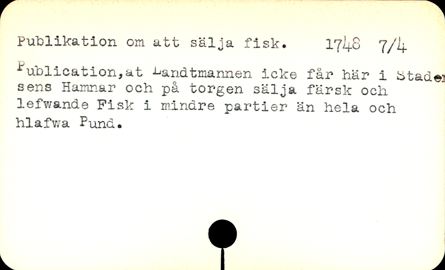 Catalogue Card