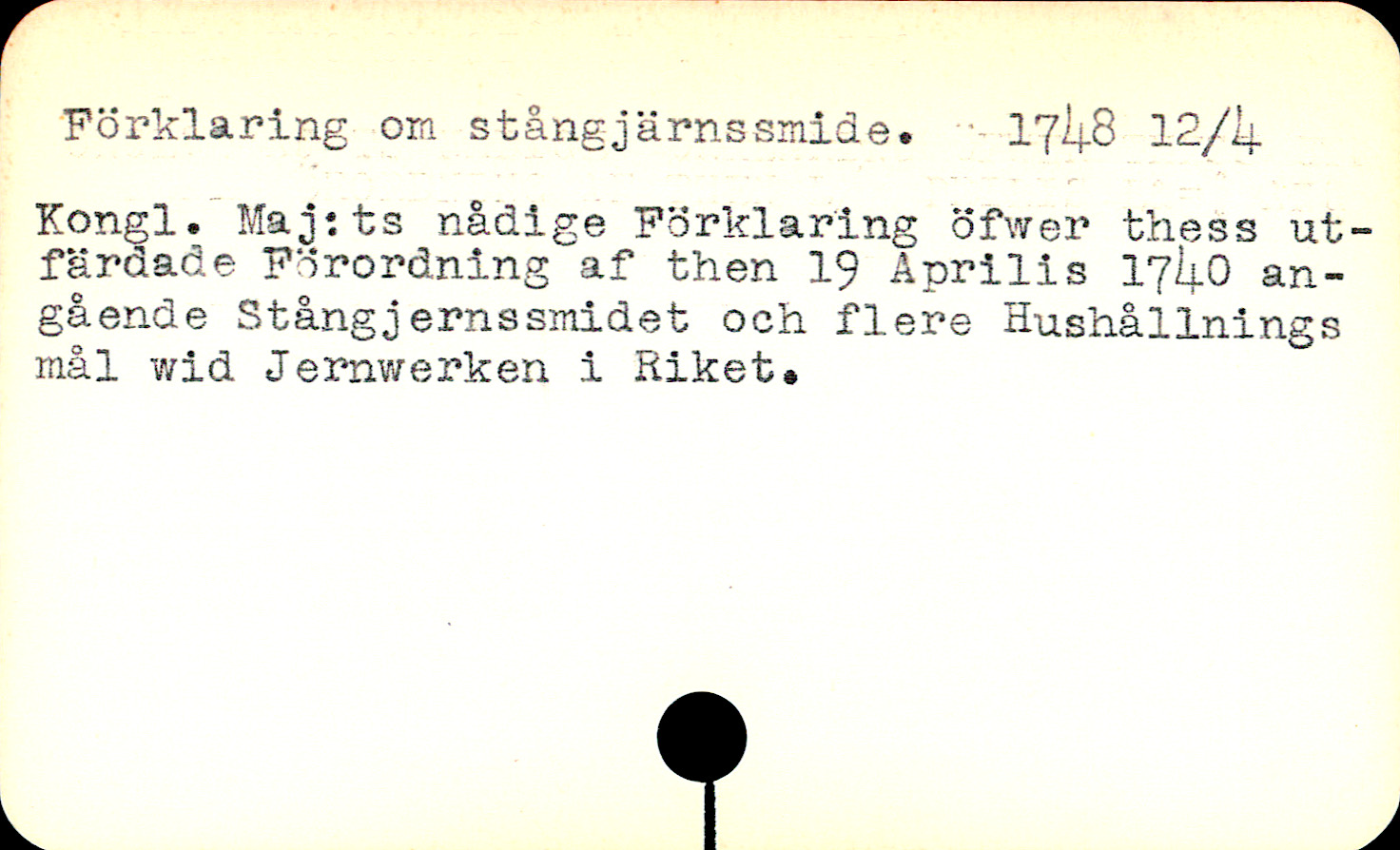 Catalogue Card