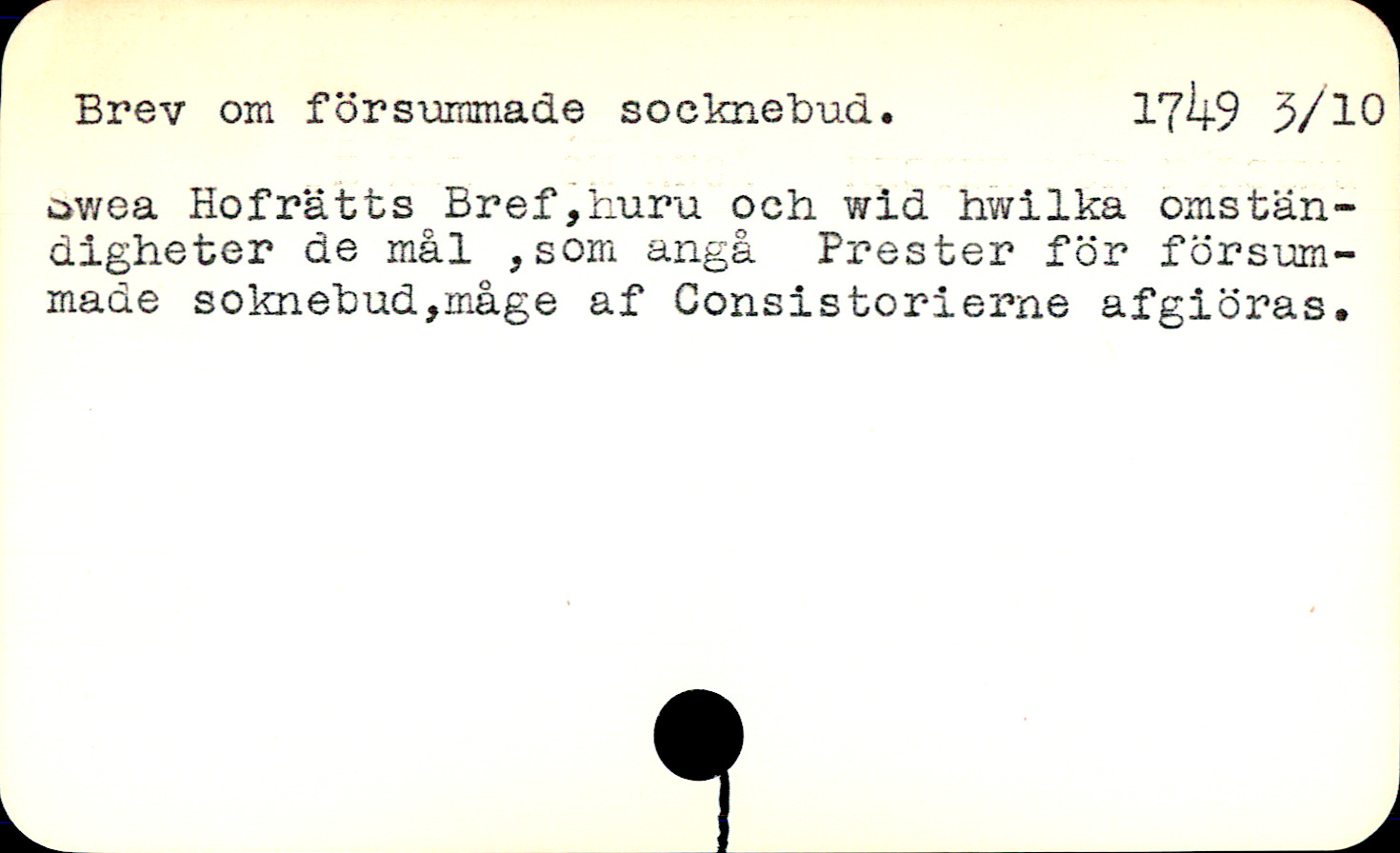 Catalogue Card