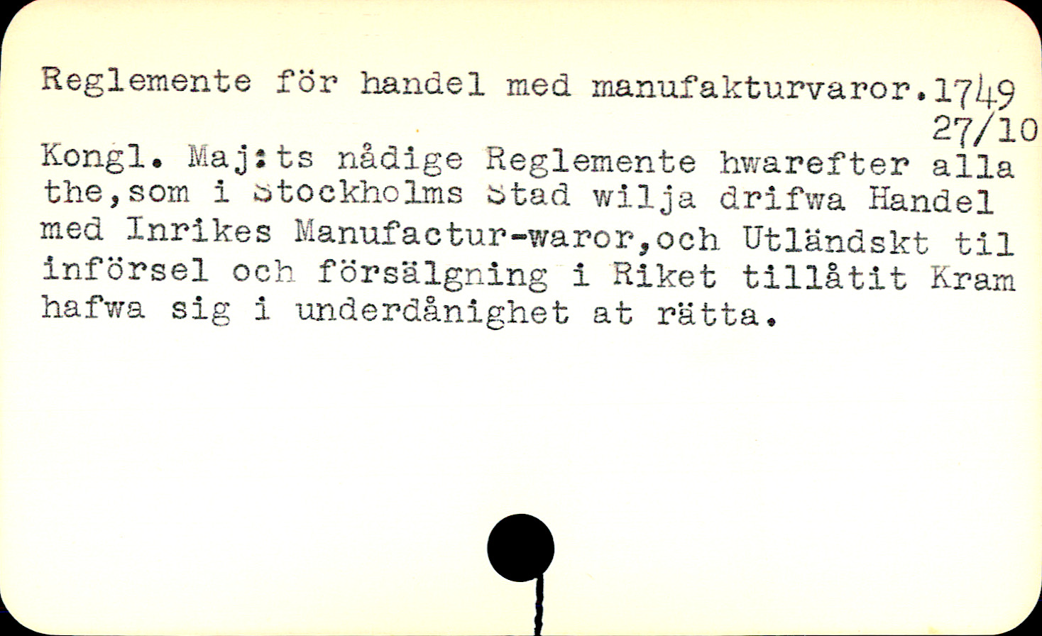 Catalogue Card