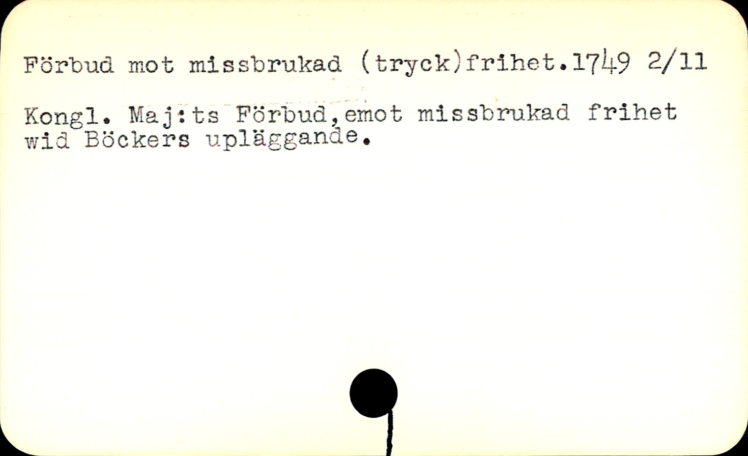 Catalogue Card