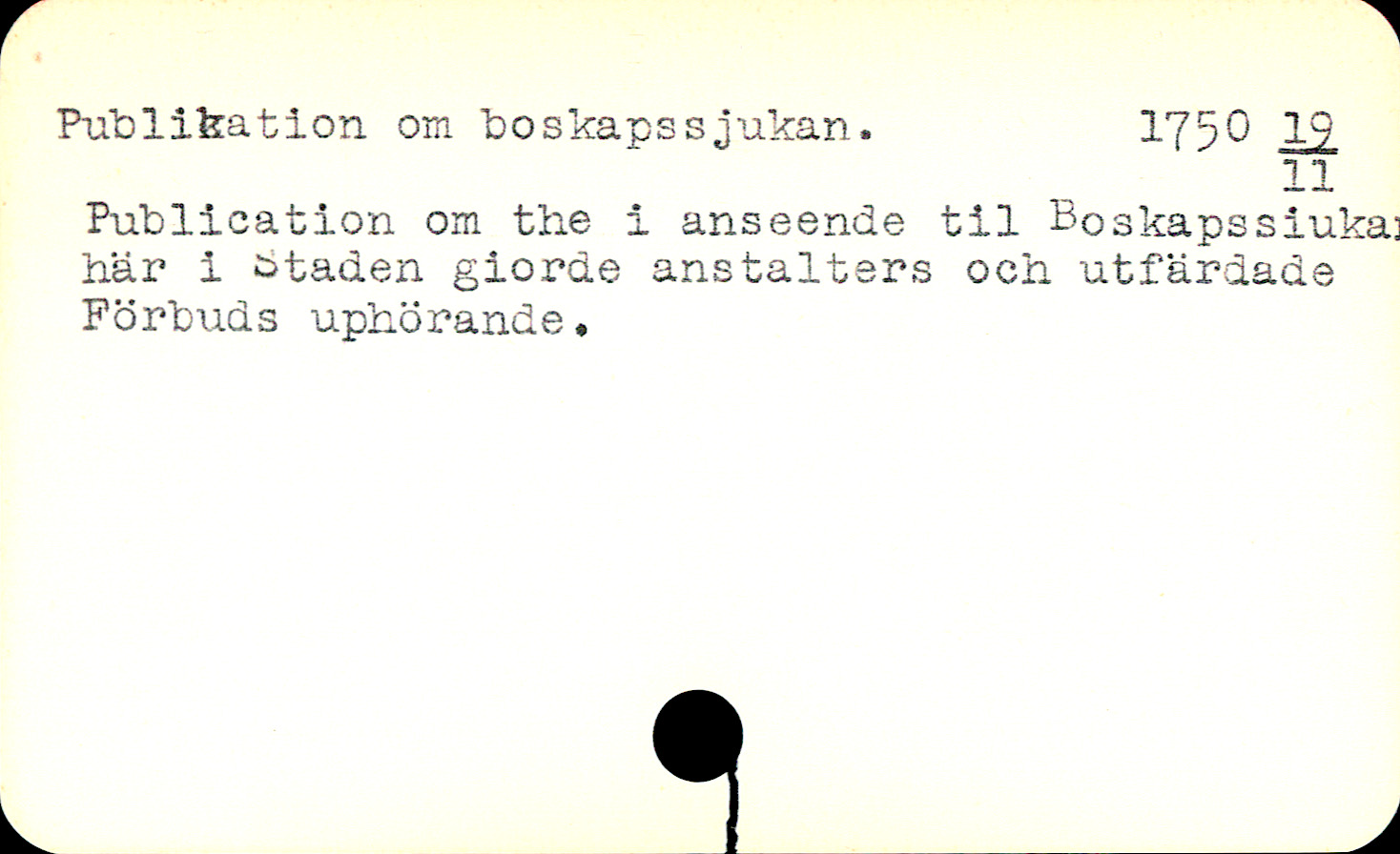 Catalogue Card