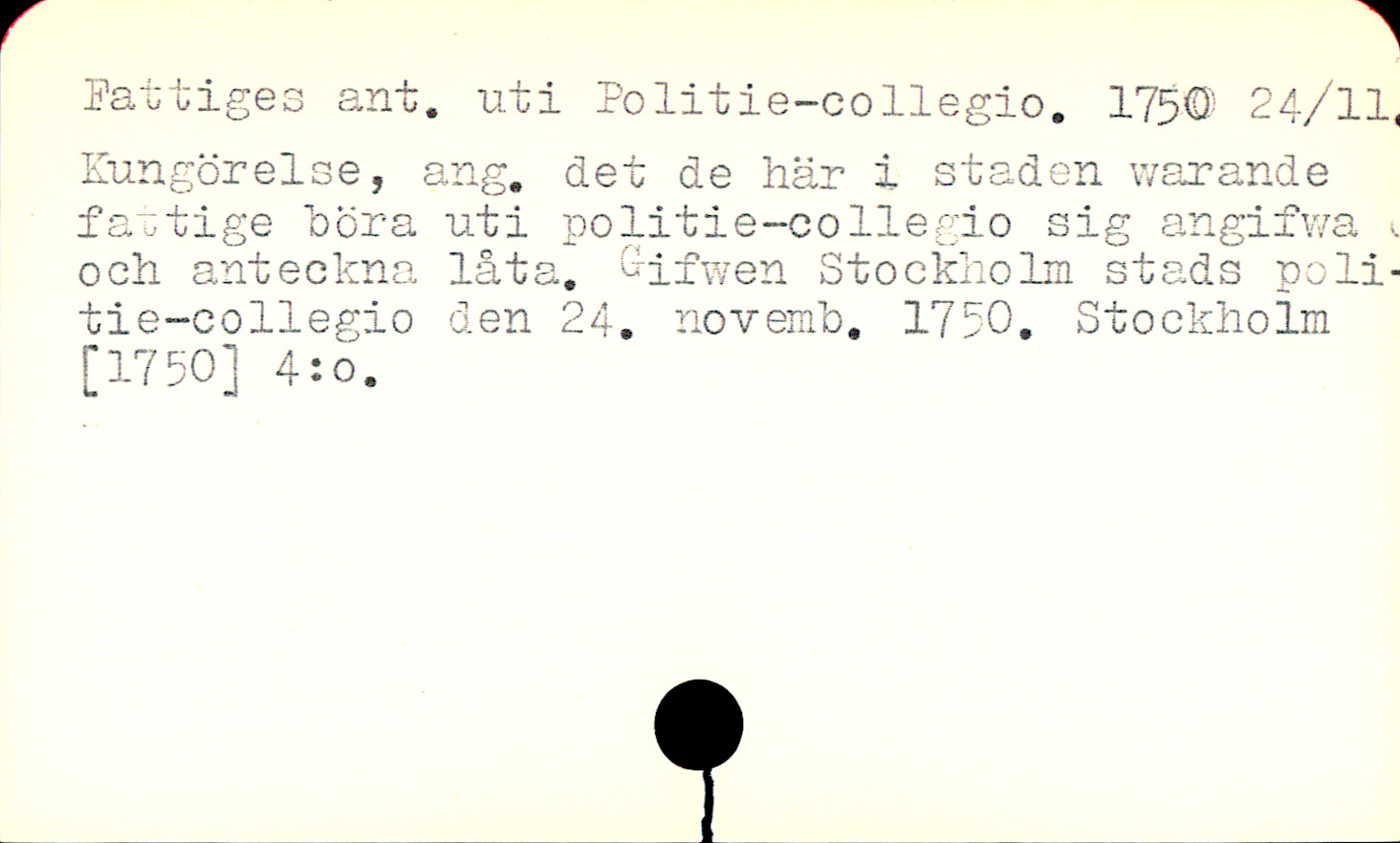 Catalogue Card