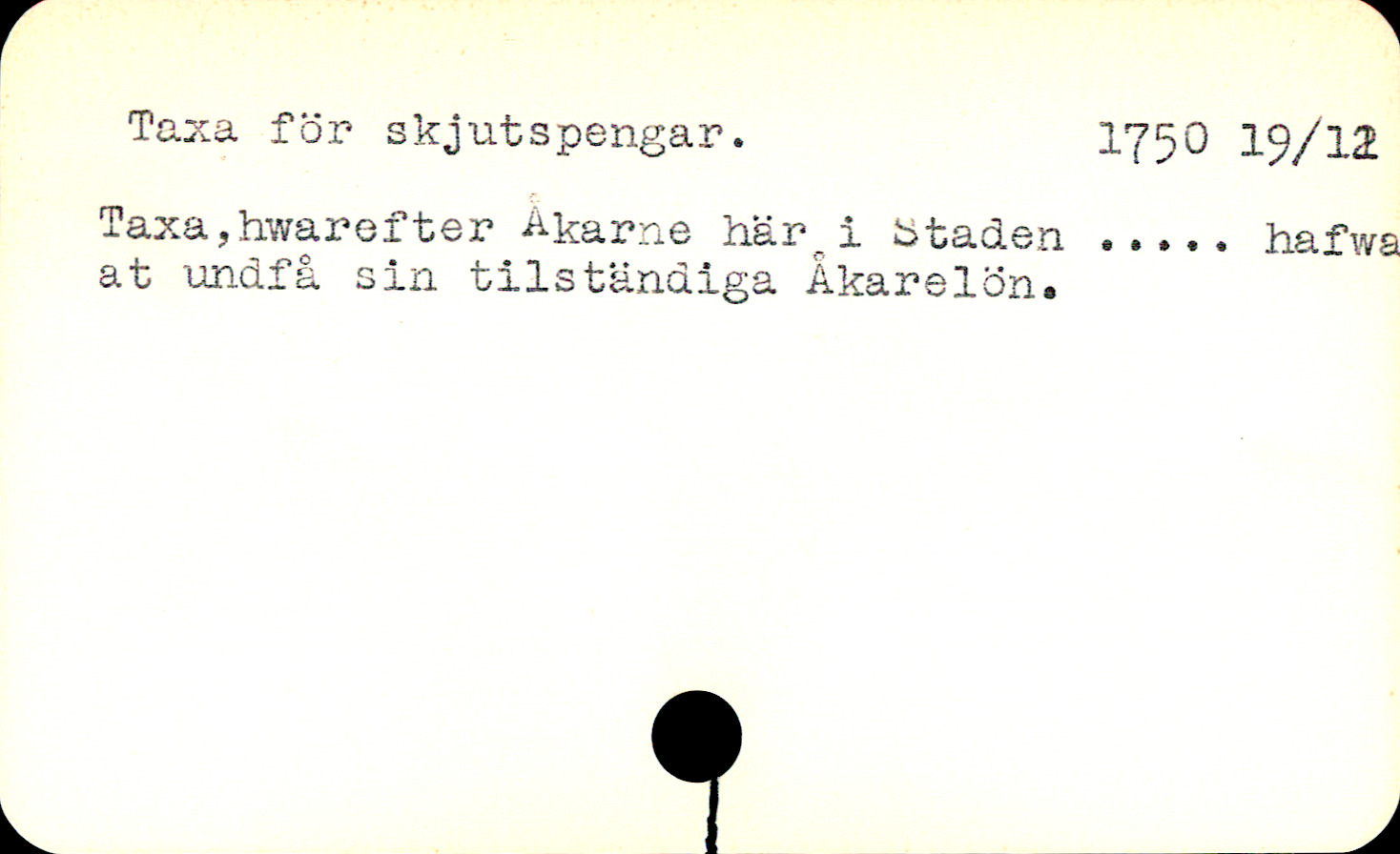 Catalogue Card