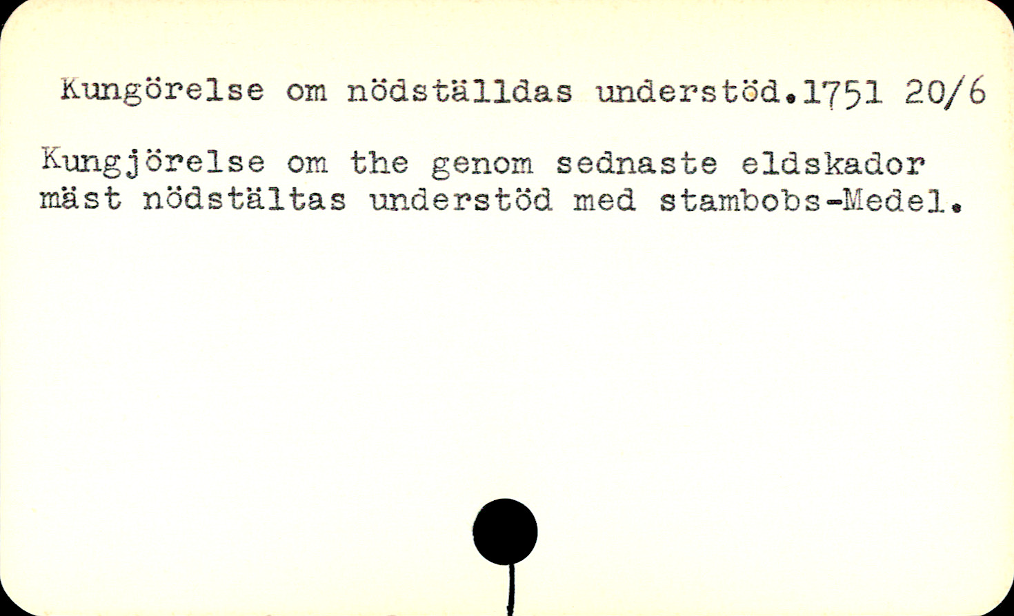 Catalogue Card