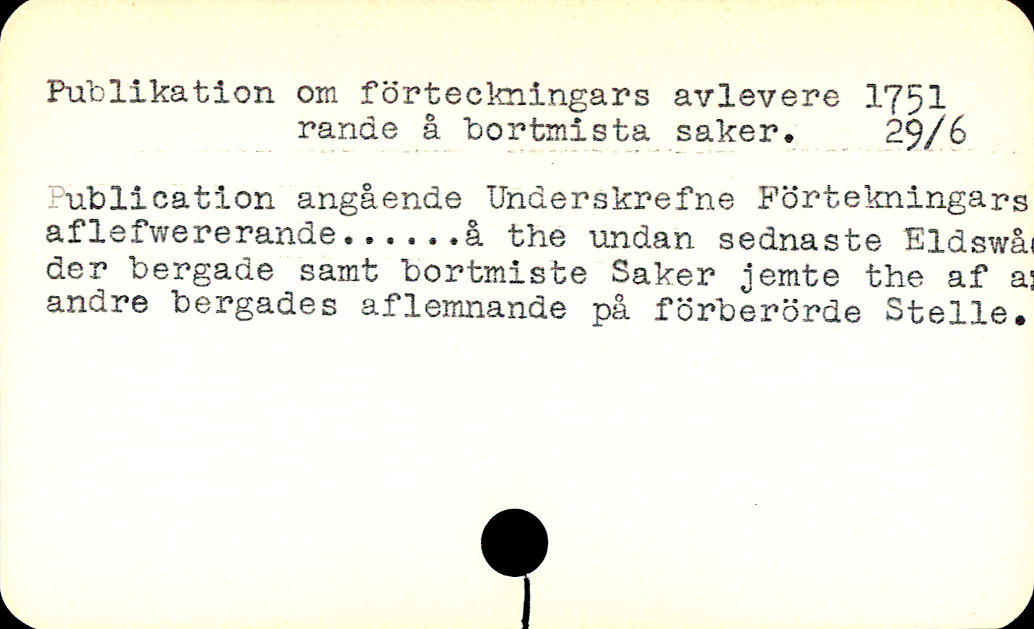 Catalogue Card