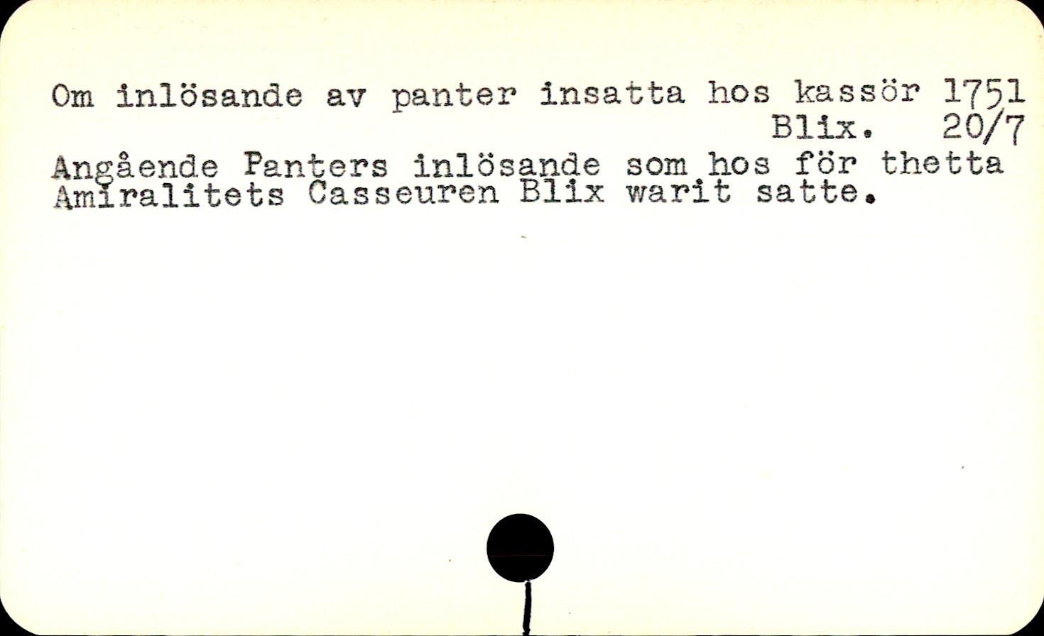 Catalogue Card
