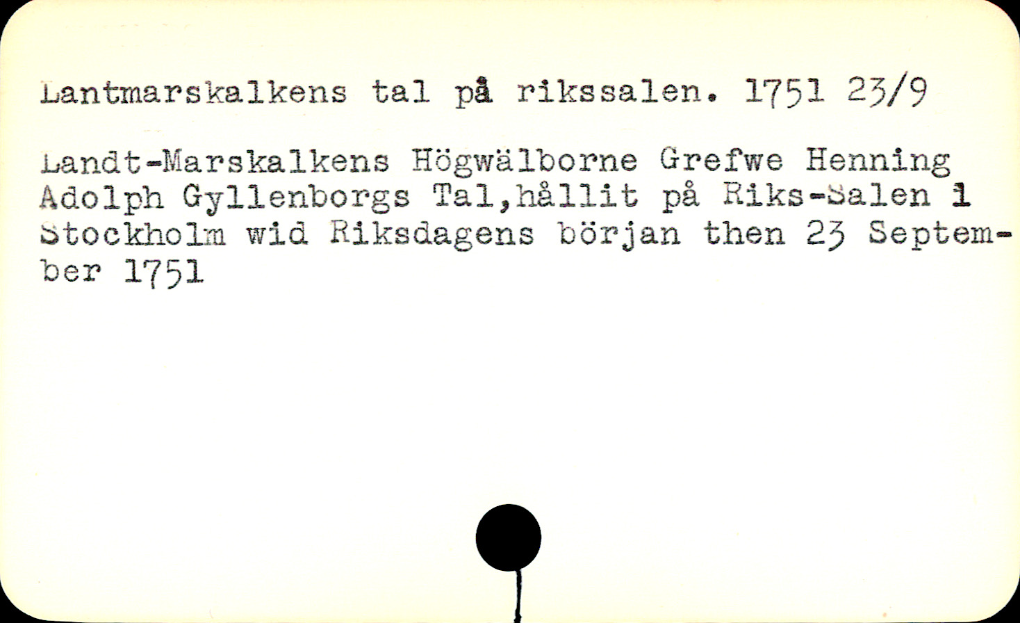 Catalogue Card