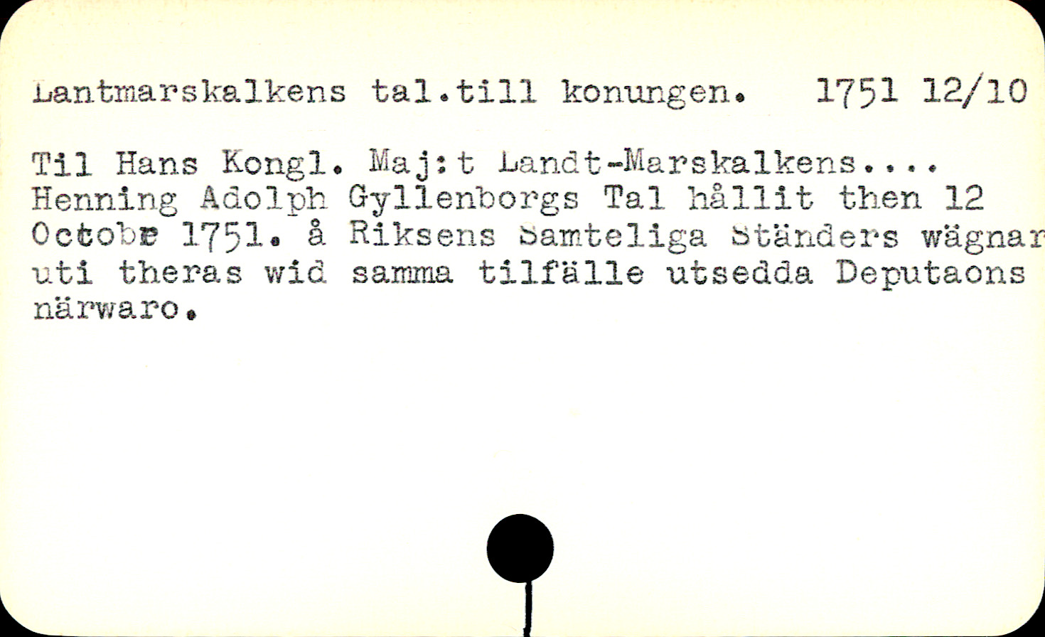 Catalogue Card