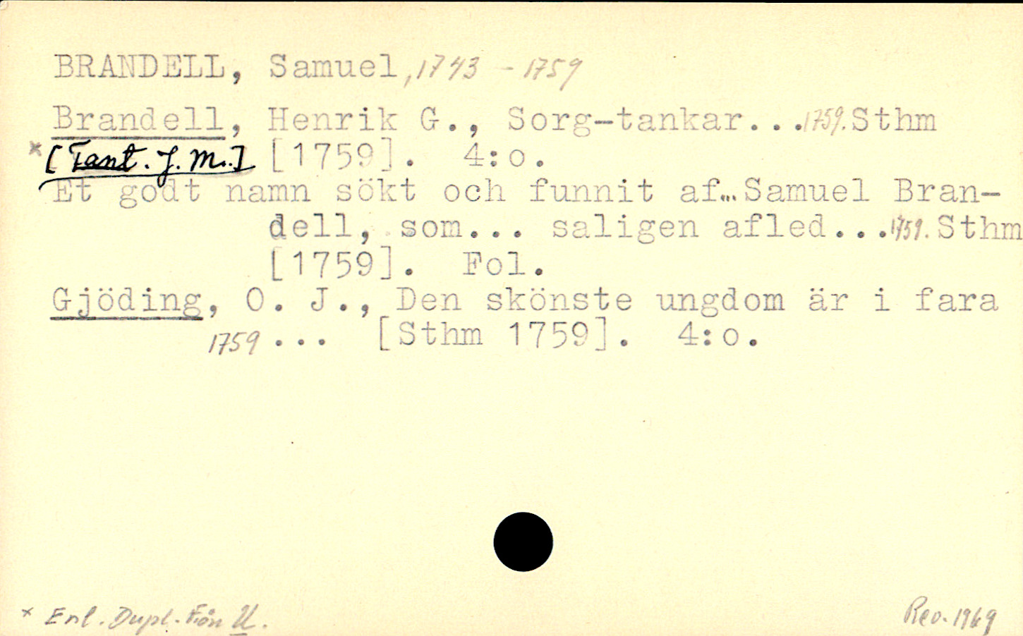 Catalogue Card_109100