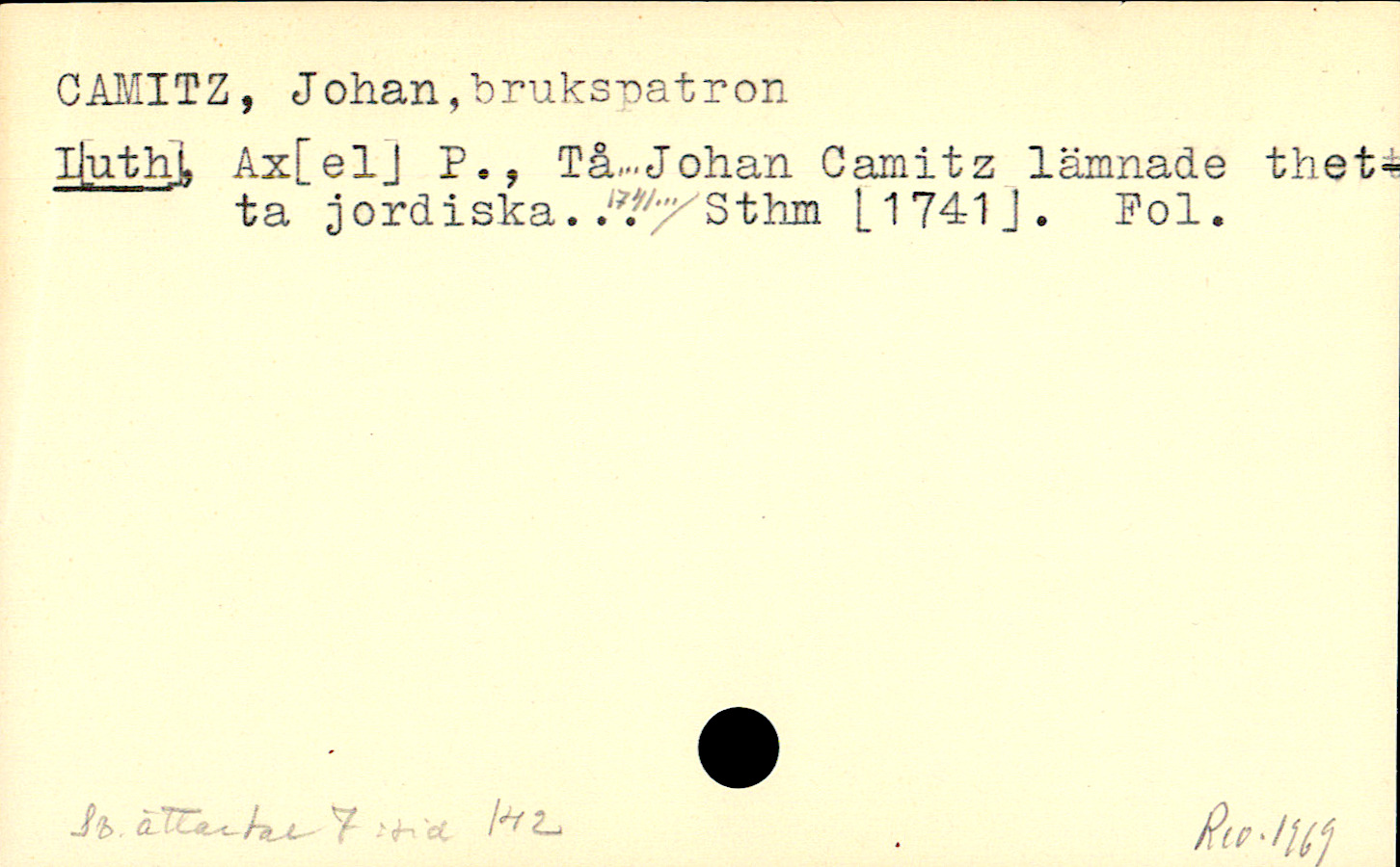 Catalogue Card_110074