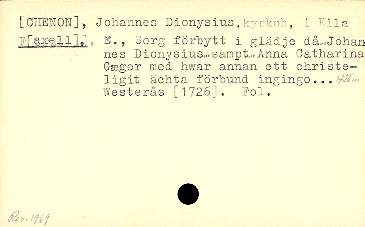 Catalogue Card_110466