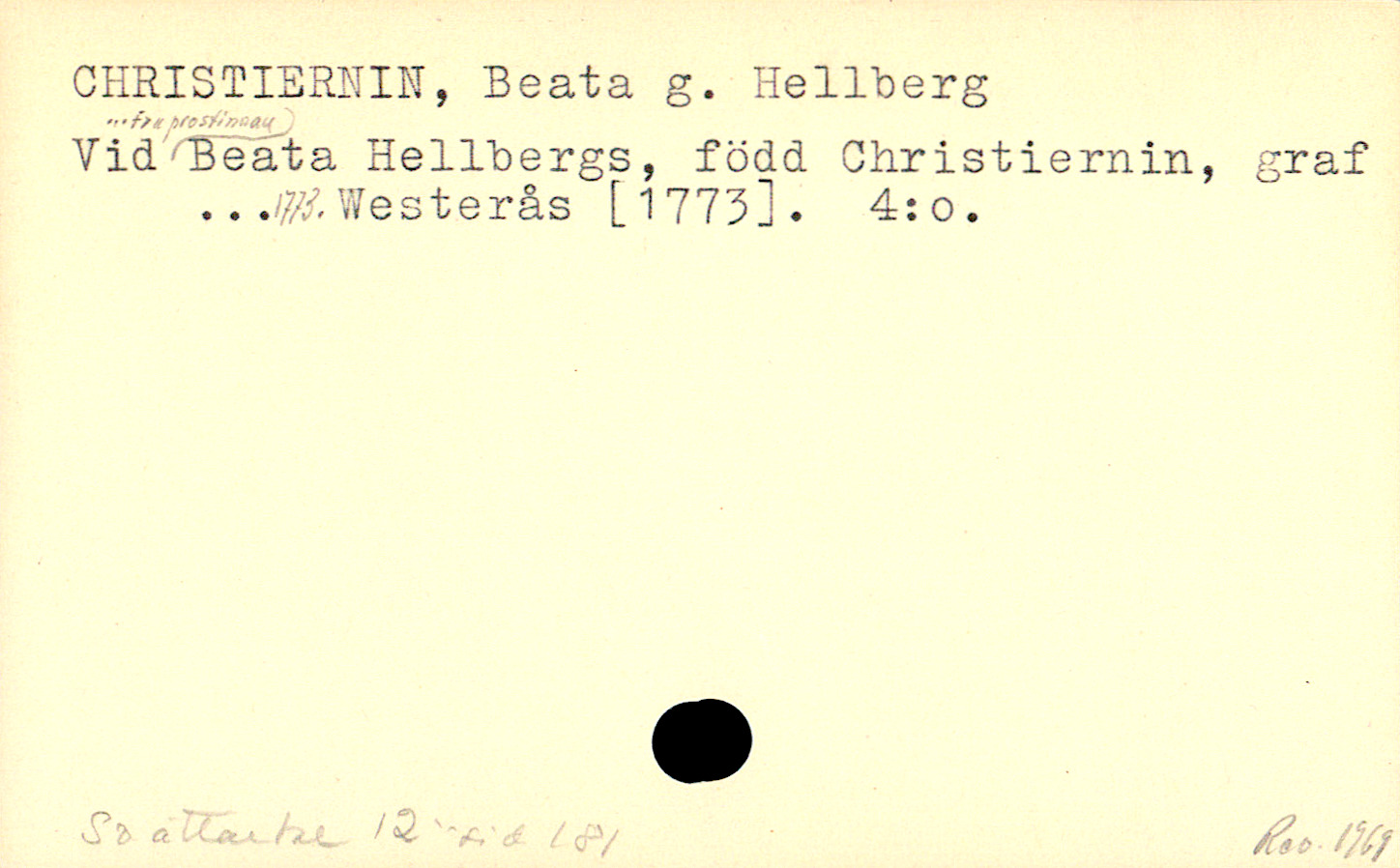 Catalogue Card_110494