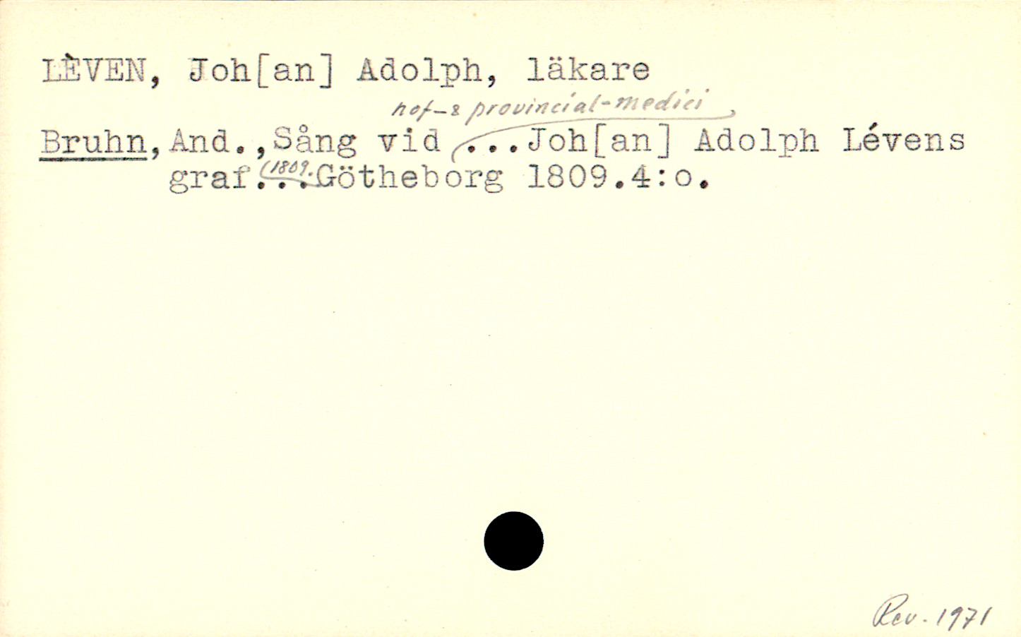 Catalogue Card