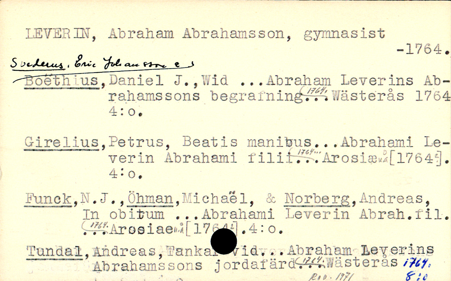 Catalogue Card