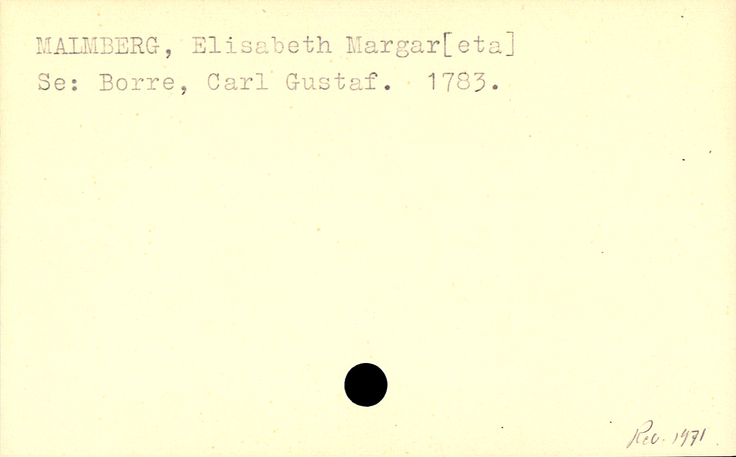 Catalogue Card