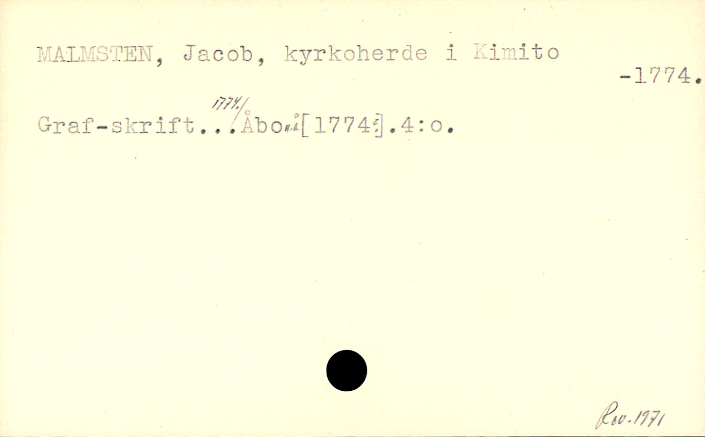 Catalogue Card