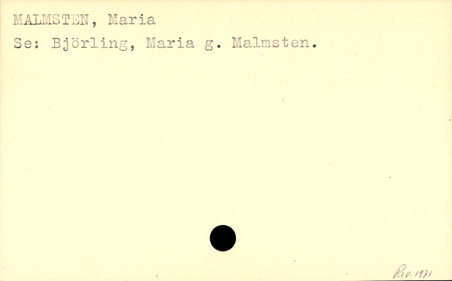 Catalogue Card