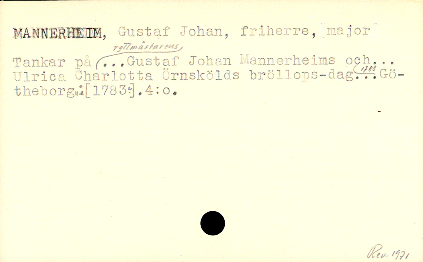 Catalogue Card